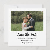 Carte Modern Script Photo Wedding Save The Date (Dos)