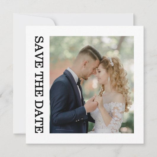 Carte Modern Script Photo Wedding Save The Date (Devant)