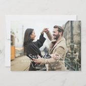 Carte Modern Script White Text Horizontal Photo (Devant)