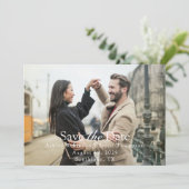 Carte Modern Script White Text Horizontal Photo (Debout devant)