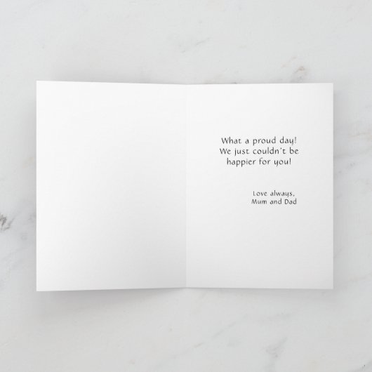 Carte Modern Simple Félicitations Graduation Photo (Intérieur)