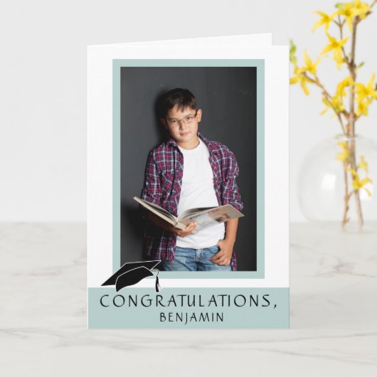 Carte Modern Simple Félicitations Graduation Photo (Fleur jaune)