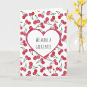 Carte Modern & Simple Punny Cherry Pattern Anniversary (Fleur jaune)