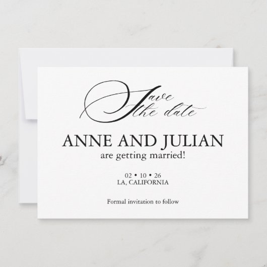 Carte Modern Simple Save the date card with Back photo (Devant)