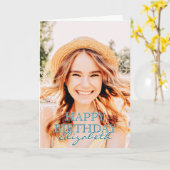 Carte Modern Simple Script Photo voeux d'anniversaire (Fleur jaune)