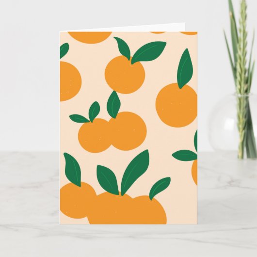 Carte Modern Stylish Citrus Fruit Oranges Pattern (Devant)