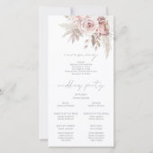Carte Modern Trendy Deep Burgundy Blush Wedding Program (Dos)