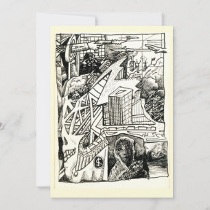 Carte "Modern Warfare", dessin à encre