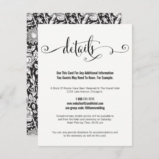 Carte Modern We Do Script Mariage Details (Devant / Derrière)