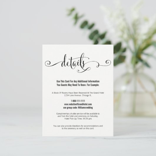 Carte Modern We Do Script Mariage Details (Debout devant)