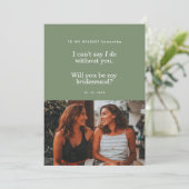 Carte Modern Will You Be My Bridesmaid Photo Card (Debout devant)