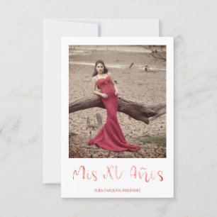 Carte Moderna Quinceañera Español Tipografía Tendencia