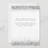 Carte Moderne 2024 Graduation Parties scintillant argent (Dos)