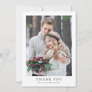 Carte Moderne 2 photo Nouveau Mariage Merci