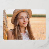 Carte moderne 2 Photo Red White & Gold Foil Grad C (Verso)