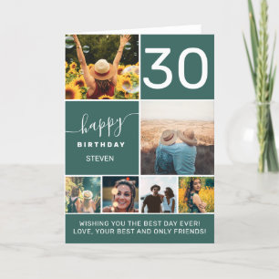 Carte Moderne 30 anniversaire émeraude vert 6 photo coll