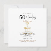 Carte Moderne 50 & Fabuleux B/W Carré fête d'anniversair (Devant)