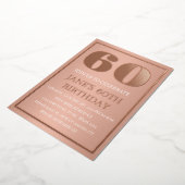 Carte moderne 60 ans Anniversaire Rose Gold Feuill (Rotation)