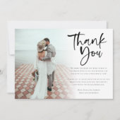 Carte Moderne 6 photo Newlyweets Script Mariage Merci (Devant)