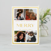 Carte moderne à motif feuille d'or avec plusieurs  (Debout devant)