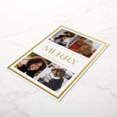 Carte moderne à motif feuille métallique avec bord (Rotation)