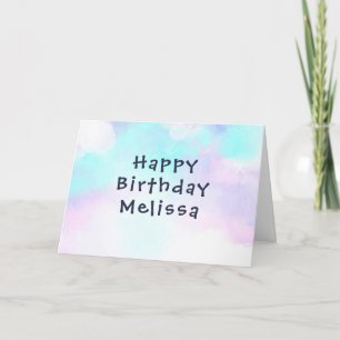 Carte Moderne Abstrait Bleu et Violet Anniversaire Aquar