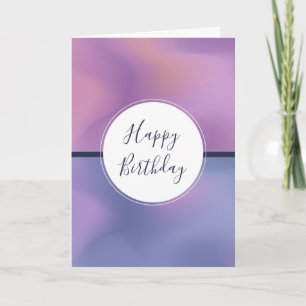 Carte Moderne Anniversaire Abstrait Tourbillonnant Rose 