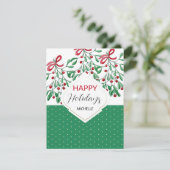 Carte Moderne aquarelle boho gui de Noël (Debout devant)