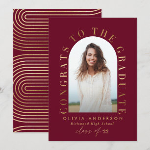 Carte Moderne arche de photo géométrique bordeaux pour l