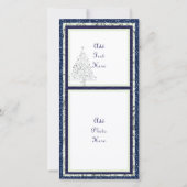 Carte moderne Argent et Arbre de Noël bleu (Dos)