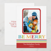 Carte moderne BE JOY Christmas Flat Card (Devant / Derrière)