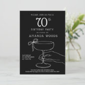 Carte moderne Black and White 70e anniversaire (Debout devant)