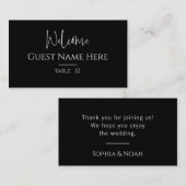 Carte moderne Black Flat Place (Devant / Derrière)