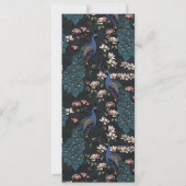 Carte moderne Black Floral Peacock Programme de ma (Dos)