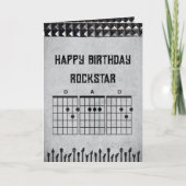 Carte Moderne Black Grey Rockstar Papa Joyeux anniversai (Devant)