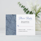 Carte Moderne Bleu & Marbre blanc S'IL VOUS PLAÎT RÉPOND (Debout devant)