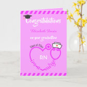 Carte Moderne Blush Pink Nurse Graduation Félicitations (Fleur jaune)