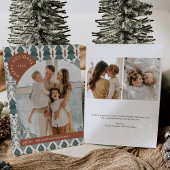 Carte moderne Boho Christmas Tree Photo Holiday