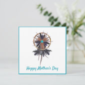 Carte moderne Boho Feather Dreamcatcher Mère's Day (Debout devant)