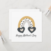 Carte moderne Boho Heart Rainbow Mother's Day Card (Devant/Arrière en situation)