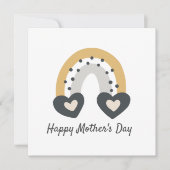 Carte moderne Boho Heart Rainbow Mother's Day Card (Devant)