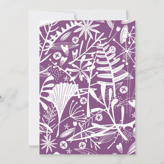 Carte Moderne Botatanique Floral Purple (Devant)