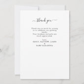 Carte Moderne Chic 4 Baby shower photo Merci (Dos)