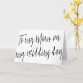 Carte Moderne Chic "À ma mère le jour de mon mariage" (Fleur jaune)