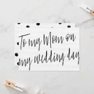 Carte Moderne Chic "À ma mère le jour de mon mariage"