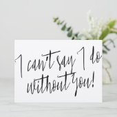 Carte Moderne Chic "Je ne peux pas dire que je le fais s (Debout devant)