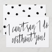 Carte Moderne Chic "Je ne peux pas dire que je le fais s (Devant / Derrière)