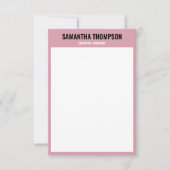 Carte moderne Chic rose, blanc et noir (Devant)