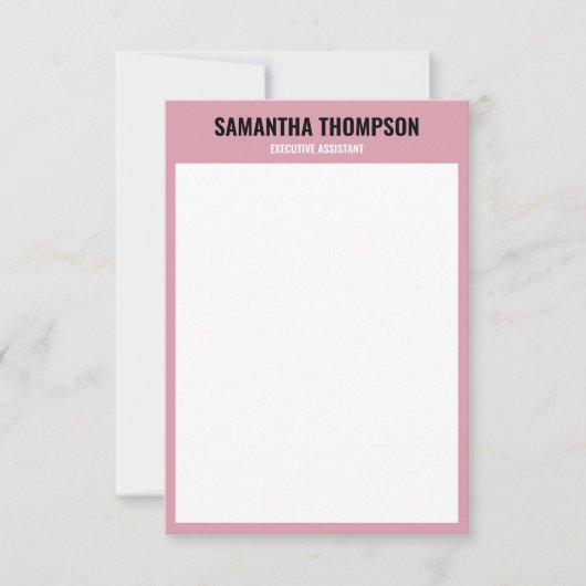 Carte moderne Chic rose, blanc et noir (Devant)