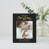 Carte moderne Christmas Photo Gold Foil (Debout devant)